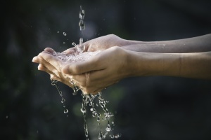 Water in hands