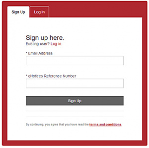 eNotices sign up screen thumb 2
